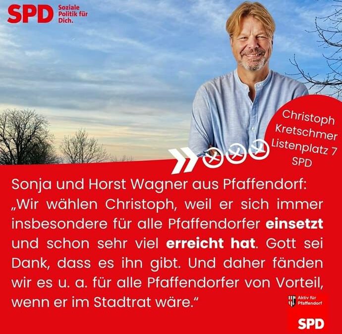 Wir unterstützen Christoph Kretschmer…